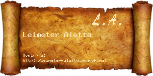 Leimeter Aletta névjegykártya
